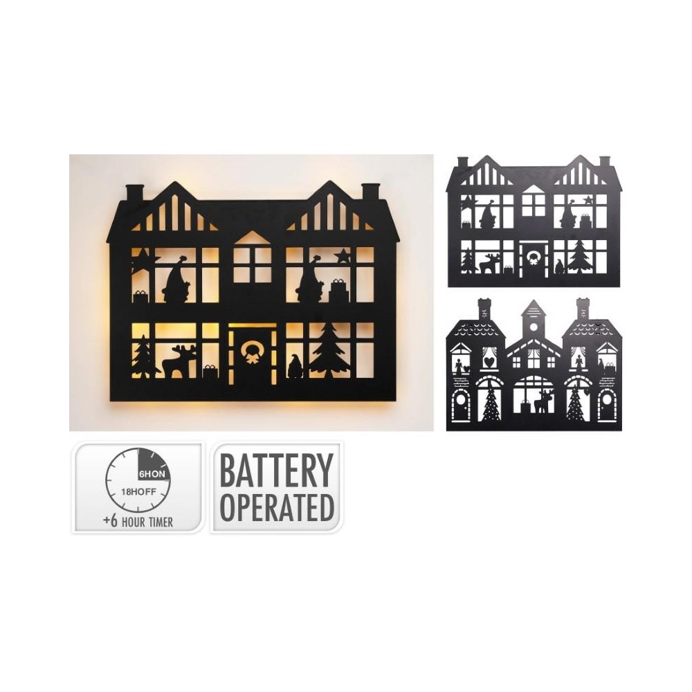 DECORAZIONE MURO LED FERRO NERO H.40